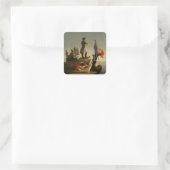 Napoleon wacht op de brig Inconstant Vierkante Sticker (Tas)