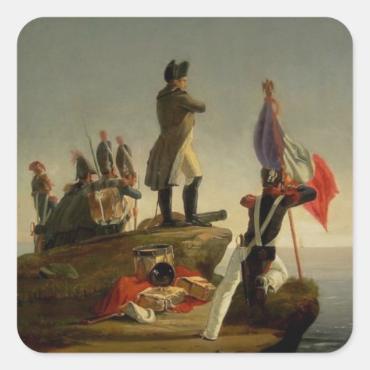 Napoleon wacht op de brig Inconstant Vierkante Sticker (Voorkant)