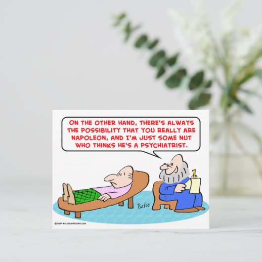 napoleon wat een psychiater briefkaart (Staand voorkant)