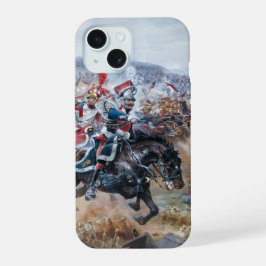 Napoleonic battle scene painting Leipzig  iPhone 15 Case