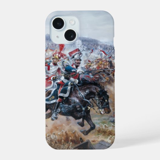 Napoleonic battle scene painting Leipzig  iPhone 15 Case (Achterkant)