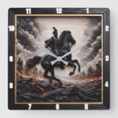 Napoleontische cavaleriehengst vierkante klok (Voorkant)