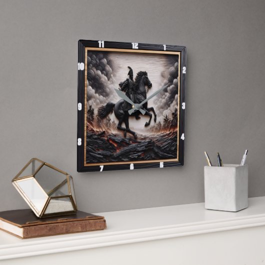 Napoleontische cavaleriehengst vierkante klok (Kantoor)