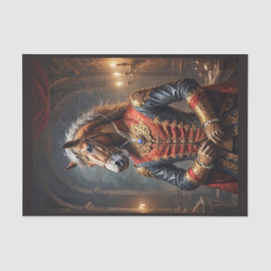 Napoleontische leger gekleed edele paard tissuepapier (Voorkant)