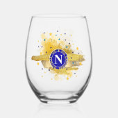 Napoli campione d'Ialia 2025 Wijnglas Zonder Voet (Achterkant)