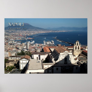 Napoli Golf van Napels Vesuvius Reis Muur Kunst Poster