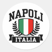 Napoli Italia Ronde Sticker (Voorkant)