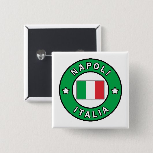 Napoli Italia Vierkante Button 5,1 Cm (Voorkant /achterkant)