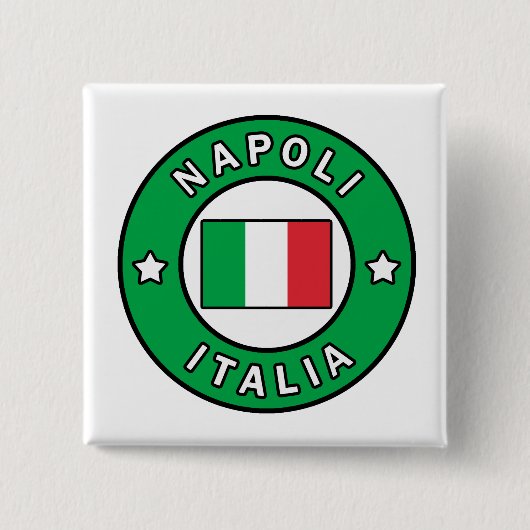 Napoli Italia Vierkante Button 5,1 Cm (Voorkant)