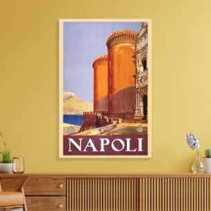 Napoli, Italië, Castel Nuovo Kasteel Reisreportage Canvas Afdruk