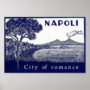 Napoli, Italië, stad, romance, vulkaan Poster