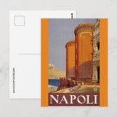 NAPOLI ITALIË VINTAGE REIZEN KUNST BRIEFKAART (Voorkant / Achterkant)