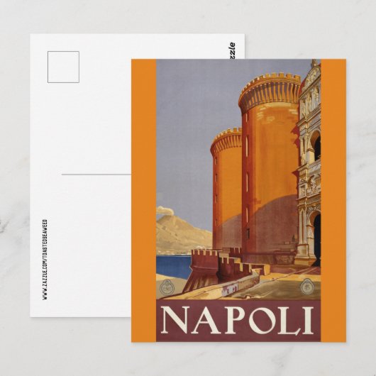 NAPOLI ITALIË VINTAGE REIZEN KUNST BRIEFKAART (Voorkant / Achterkant)