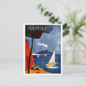 Napoli, Italië, zeilboot langs de kust Briefkaart (Staand voorkant)