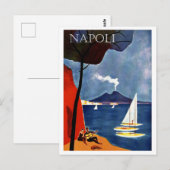 Napoli, Italië, zeilboot langs de kust Briefkaart (Voorkant / Achterkant)