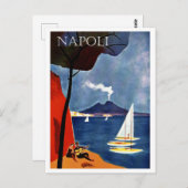 Napoli, Italië, zeilboot voor de kust Briefkaart (Voorkant / Achterkant)