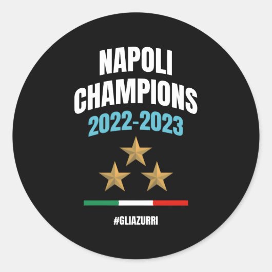 Napoli Kampioenen 2022-2023 Ronde Sticker (Voorkant)