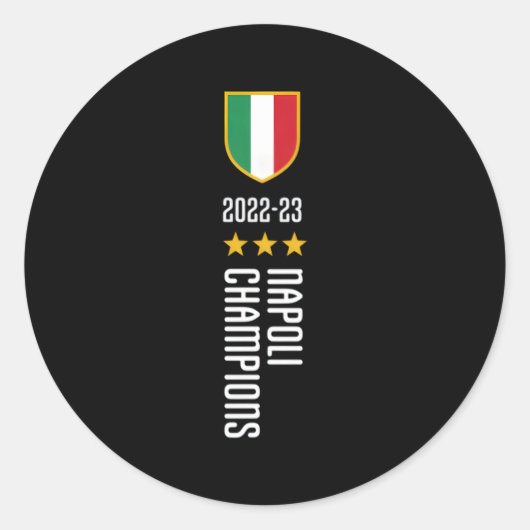 Napoli Kampioenen 2022-2023 Ronde Sticker (Voorkant)