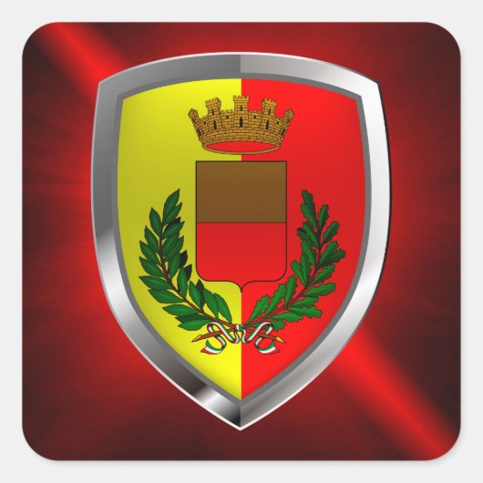Napoli Mettalic Emblem Vierkante Sticker (Voorkant)