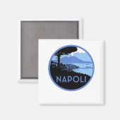 Napoli Mount Vesuvius - Retro Napels Italië Magneet (Voorkant / Achterkant)