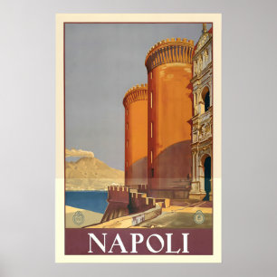Napoli Napels Campania Italië Vintage Reisposter Poster