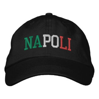 NAPOLI "Napels" Italië Vlag Kleuren Groen Wit Rood Geborduurde Pet