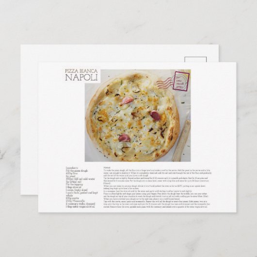 NAPOLI Pizza Bianca Recipe Briefkaart (Voorkant / Achterkant)