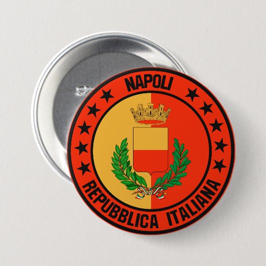 Napoli Ronde Button 7,6 Cm (Voorkant /achterkant)