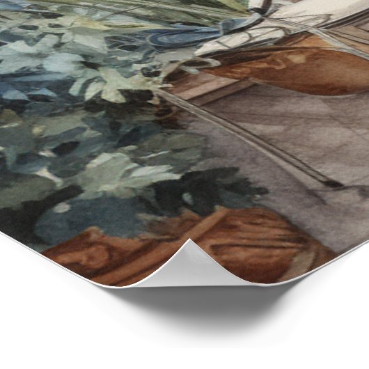 Napoli Serenity: Digitale Waterverf Art Prints (Hoek)