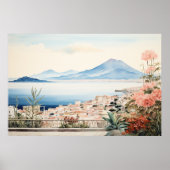 Napoli Serenity: Digitale Waterverf Art Prints (Voorkant)