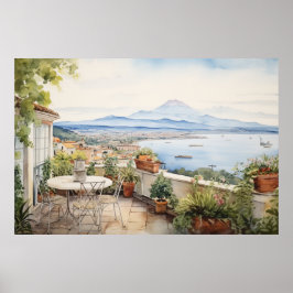 Napoli Serenity: Digitale Waterverf Art Prints