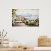 Napoli Serenity: Digitale Waterverf Art Prints (Keuken)