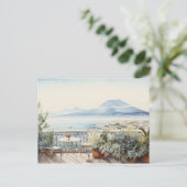 Napoli Serenity: Digitale Waterverf Art Prints Briefkaart (Staand voorkant)