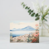 Napoli Serenity: Digitale Waterverf Art Prints Briefkaart (Staand voorkant)