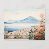Napoli Serenity: Digitale Waterverf Art Prints Briefkaart (Voorkant)