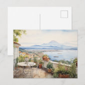 Napoli Serenity: Digitale Waterverf Art Prints Briefkaart (Voorkant / Achterkant)