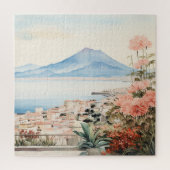 Napoli Serenity: Digitale Waterverf Art Prints Legpuzzel (Verticaal)