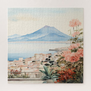 Napoli Serenity: Digitale Waterverf Art Prints Legpuzzel
