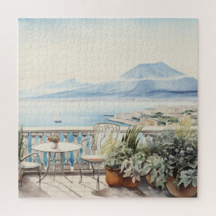 Napoli Serenity: Digitale Waterverf Art Prints Legpuzzel