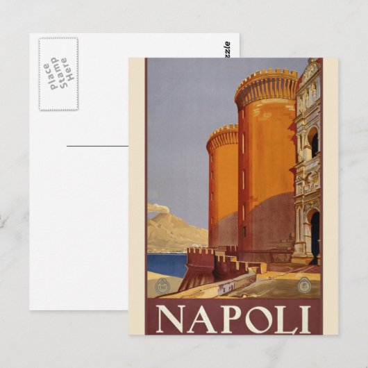  Napoli Travel Advertisement Europe Toerisme Briefkaart (Voorkant / Achterkant)