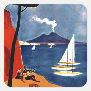 Napoli Travel Love Romance Vierkante Sticker