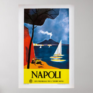 Napoli van Mario Puppo Vintage Reisposter 1 Poster