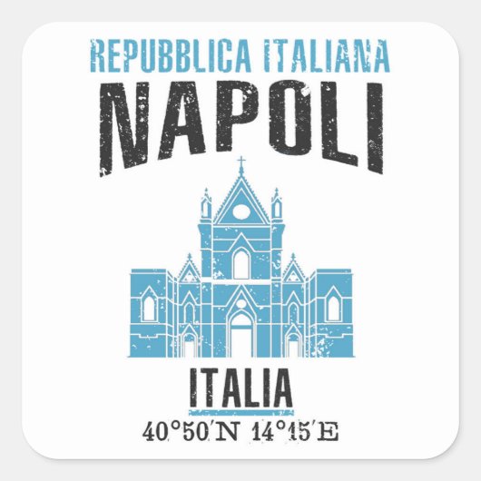 Napoli Vierkante Sticker (Voorkant)