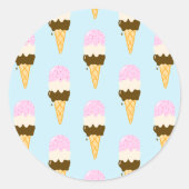 Napolitaans ijskegelpatroon ronde sticker (Voorkant)