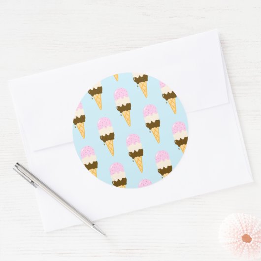 Napolitaans ijskegelpatroon ronde sticker (Envelop)