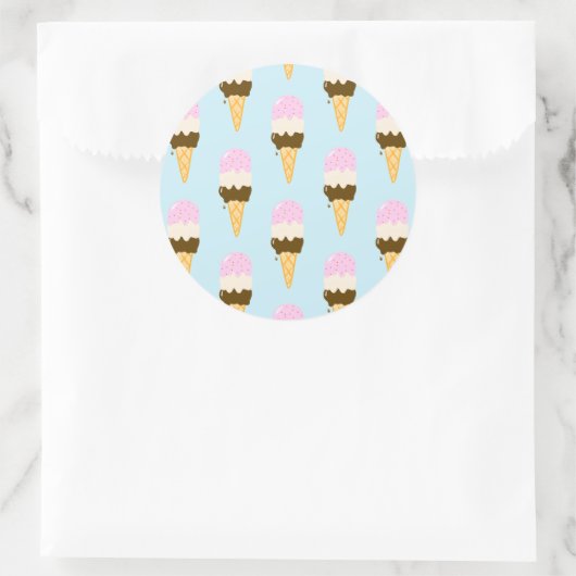 Napolitaans ijskegelpatroon ronde sticker (Tas)