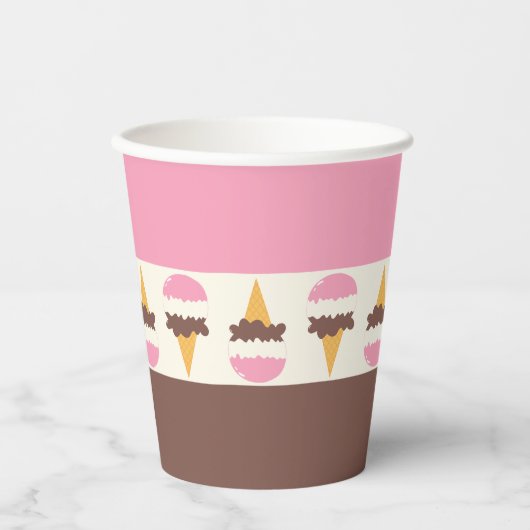 Napolitaans ijspatroon papieren bekers (Voorkant)