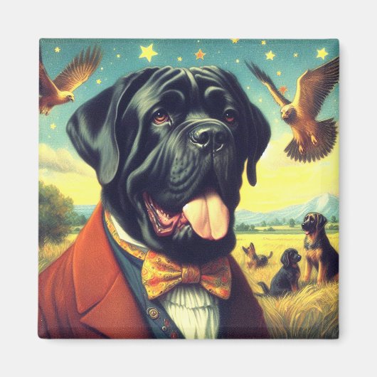  Napolitaans Mastiff schilderij Magneet (Voorkant)