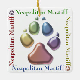 Napolitaans Mastiff Square Keramisch Ornament