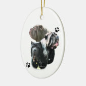 Napolitaans Mastiff Trio Keramisch Ornament (Links)
